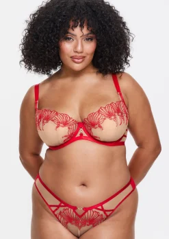 Incensing Non Padded Fuller Bust Balcony Bra - Red