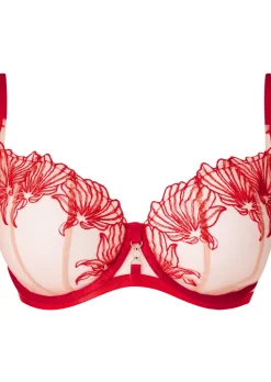 Incensing Non Padded Fuller Bust Balcony Bra - Red