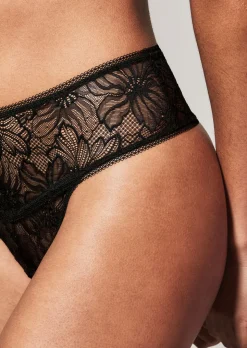 Knickerbox Alice Lace High Waisted Thong - Black