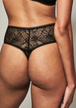 Knickerbox Alice Lace High Waisted Thong - Black