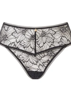 Knickerbox Alice Lace High Waisted Thong - Black