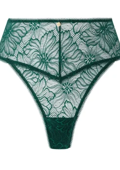 Knickerbox Alice Lace High Waisted Thong - Dark Green