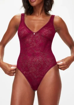 Knickerbox Alice Lace Lingerie Body - Dark Red