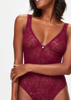 Knickerbox Alice Lace Lingerie Body - Dark Red
