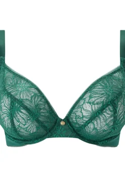 Knickerbox Alice Lace Non Padded Plunge Bra - Dark Green