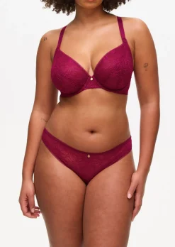 Knickerbox Alice Lace Non Padded Plunge Bra - Dark Red