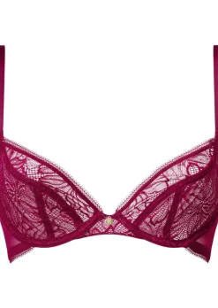 Knickerbox Alice Lace Non Padded Plunge Bra - Dark Red