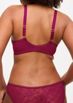 Knickerbox Alice Lace Non Padded Plunge Bra - Dark Red