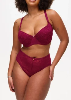Knickerbox Alice Lace Padded Balcony Bra - Dark Red