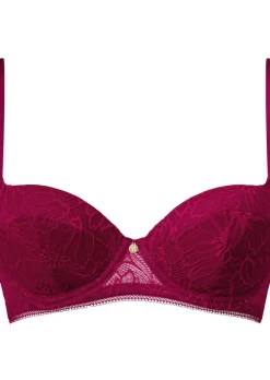 Knickerbox Alice Lace Padded Balcony Bra - Dark Red