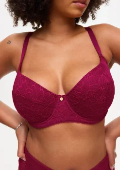 Knickerbox Alice Lace Padded Balcony Bra - Dark Red