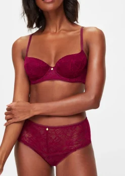 Knickerbox Alice Lace Padded Balcony Bra - Dark Red
