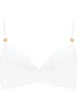 Knickerbox Charlotte Lace Non Wired Padded Plunge Bra - White