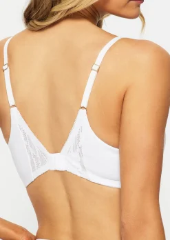 Knickerbox Charlotte Lace Non Wired Padded Plunge Bra - White