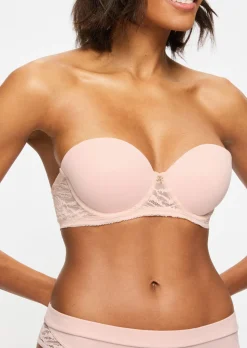 Knickerbox Charlotte Lace Padded Strapless Bra - Light Pink