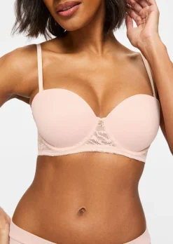 Knickerbox Charlotte Lace Padded Strapless Bra - Light Pink