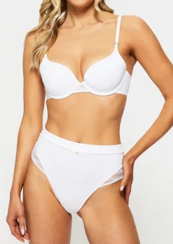 Knickerbox Charlotte Lace Padded Plunge Bra - White