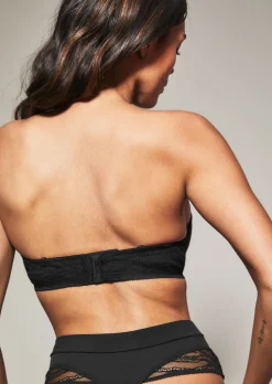Knickerbox Charlotte Lace Padded Strapless Bra - Black