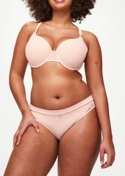 Knickerbox Charlotte Lace Underwired Padded Plunge Bra - Pale Pink