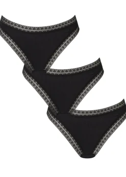 Knickerbox Geometric Lace Brazilian Knickers - Pack of 3 - Black