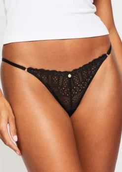 Knickerbox Geometric Lace Brazilian Knickers - Pack of 3 - Black