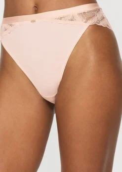 Knickerbox Harper High Waisted Brazilian Knickers - Pale Pink