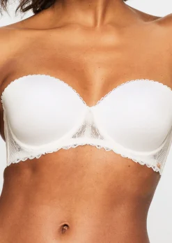 Knickerbox Harper Lace Padded Strapless Bra - White