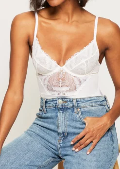 Knickerbox Harper Lace Underwired Lingerie Body - White
