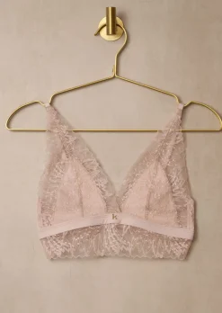 Knickerbox Louisa Lace Longline Triangle Bralette - Pale Pink