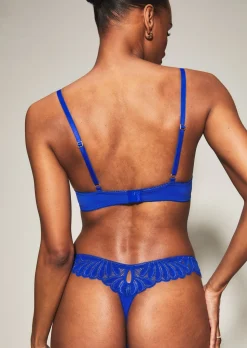 Knickerbox Olivia Lace Non Padded Plunge Bra - Cobalt