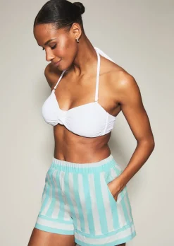 Knickerbox Swim Crinkle Non Wired Bikini Top - White