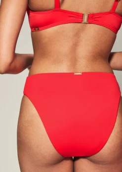 Knickerbox Swim Essentials High Waisted Bikini Bottoms - Red