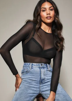 Knickerbox Zadie Long Sleeve Lingerie Body - Black