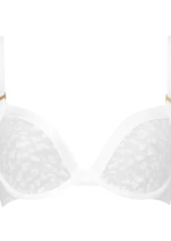 Knickerbox Zadie Textured Non Padded Plunge Bra - White