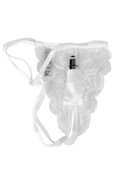 Lace Crotchless Thong with Removable Vibrating Bullet