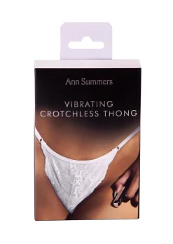 Lace Crotchless Thong with Removable Vibrating Bullet