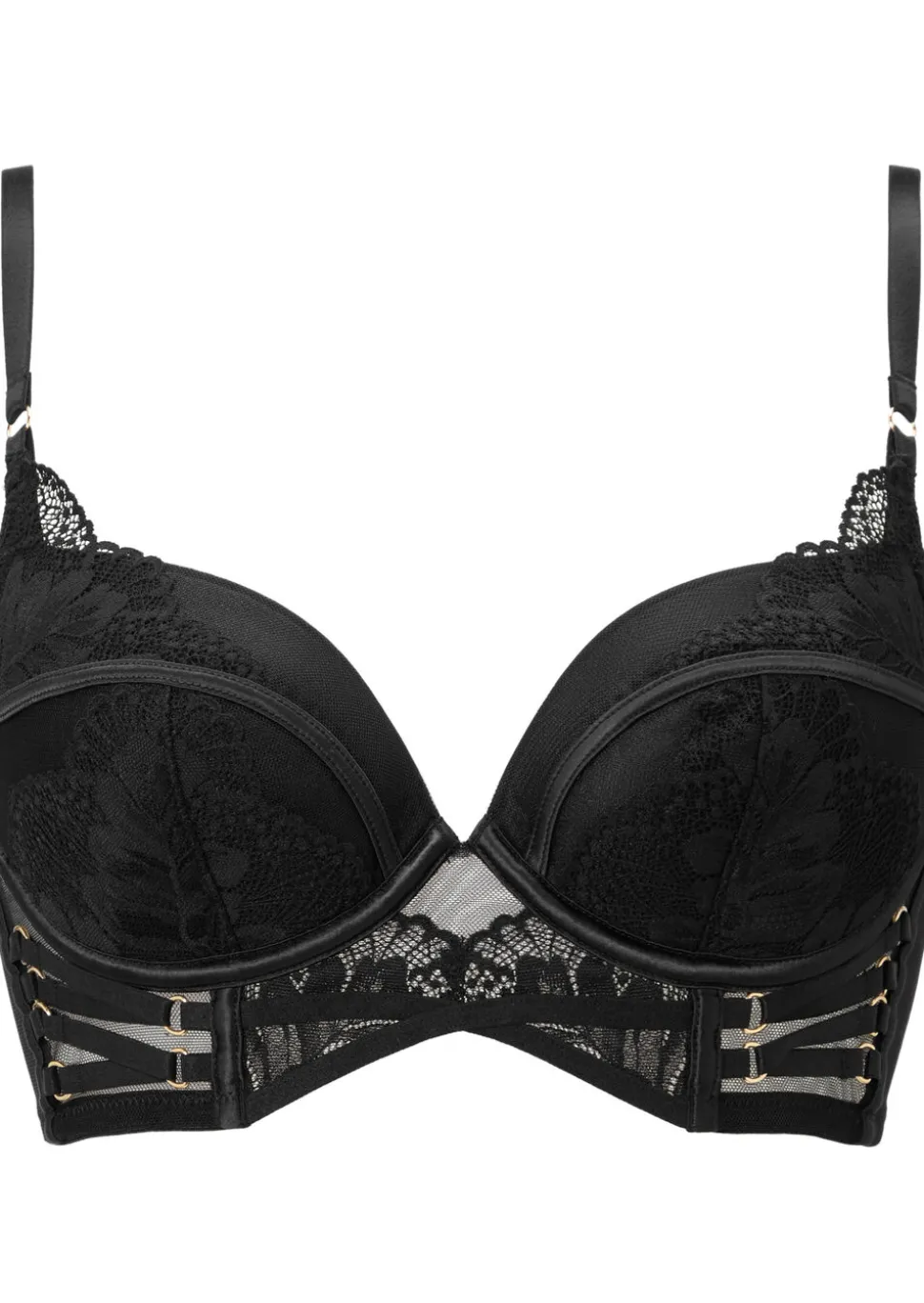 Laced In Love Padded Plunge Bra - Black
