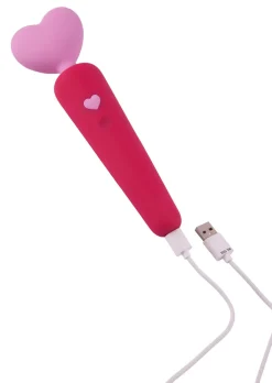Lovers Heart Silicone Waterproof Vibrating Wand