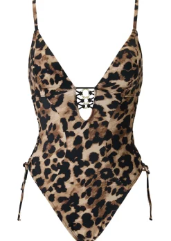 Miami Dreams Animal Print Swimsuit - Brown