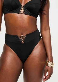 Miami Dreams High Waisted Bikini Bottoms - Black