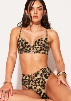 Miami Dreams High Waisted Bikini Bottoms - Brown