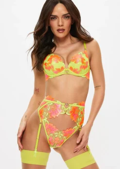 Paradise Glow Padded Plunge Bra - Lime