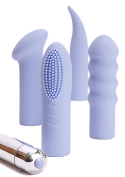 Power Bullet Sex Toy Set with 4 Interchangeable Silicone Sleeves