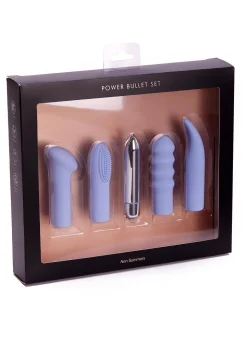 Power Bullet Sex Toy Set with 4 Interchangeable Silicone Sleeves
