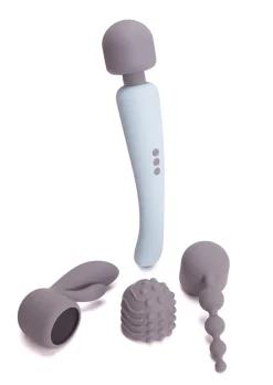Power Massage Wand Vibrator Set with 3 Interchangeable Attachments