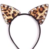 PU Animal Print Cat Ears Headband