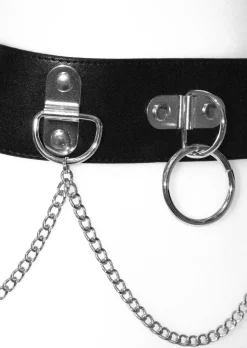 PU Bondage Belt with Link & Chain Detail