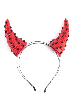 PU Studded Devil Horns Headband
