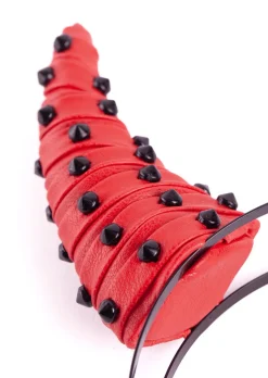 PU Studded Devil Horns Headband