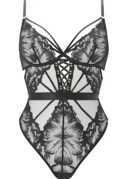Radiant Desires Lace Crotchless Lingerie Body - Black